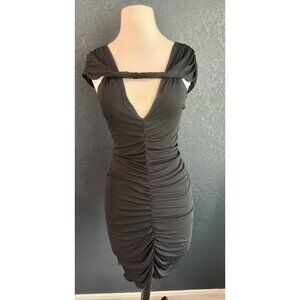 Emporio Armani Women's Little Black Dress Y2K Sz 4 Ruched